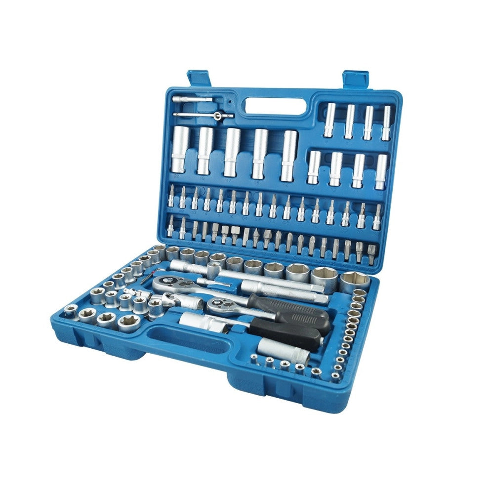 Trade Shop - Valigia Set Chiavi A Bussola 108 Pezzi Vanadium Con Cricchetto 108 Pz Vanadium -