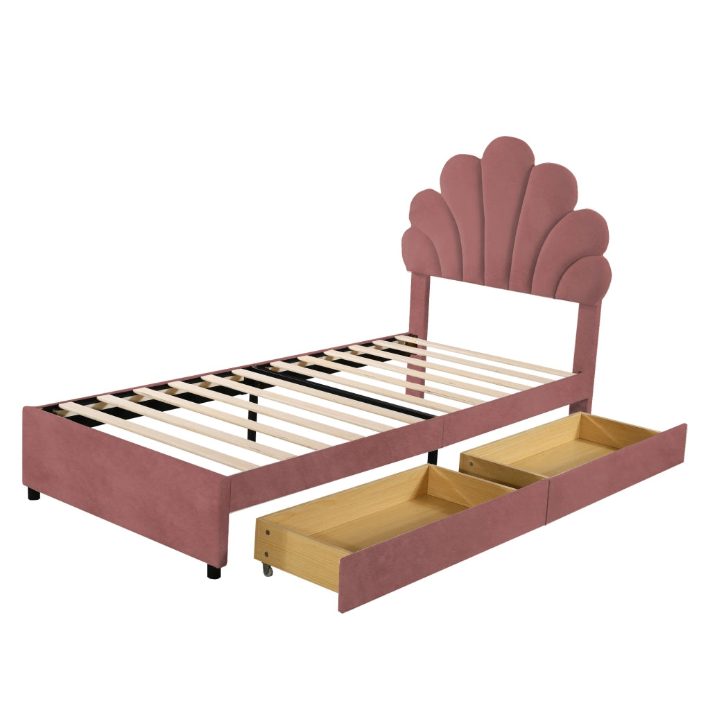 letto imbottito velluto rosa 90 x 200 cm