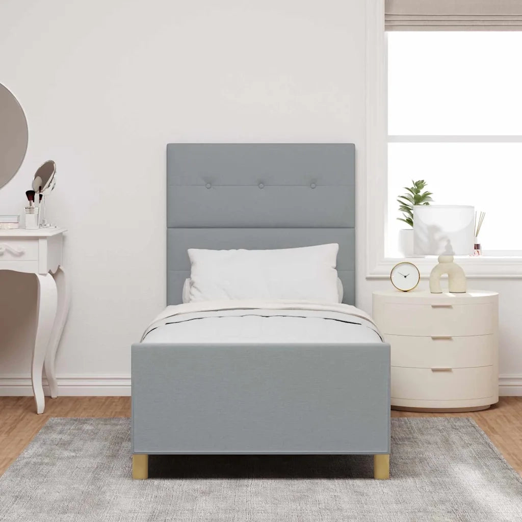 Struttura del letto Grigio chiaro 90 x 200 cm Tessuto 3344697