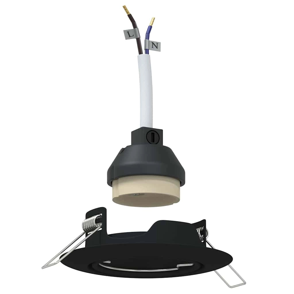Set di 12 faretti da incasso orientabili dal design contemporaneo 9 x 9 x 2,5 cm metallo nero 02_0058269