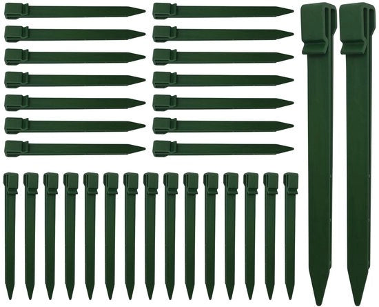 Stecchi per Giardino a 24 cm - 22 pezzi - Materiale in Plastica - Flessibili con Ganci - Adatti per Pavimenti Leggeri - Rondi del Giardino