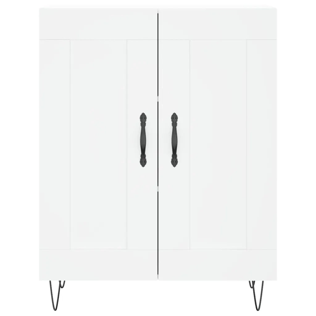Credenza-Buffet-Armadio da cucina Bianca 69,5x34x180 cm in Legno Multistrato 969534