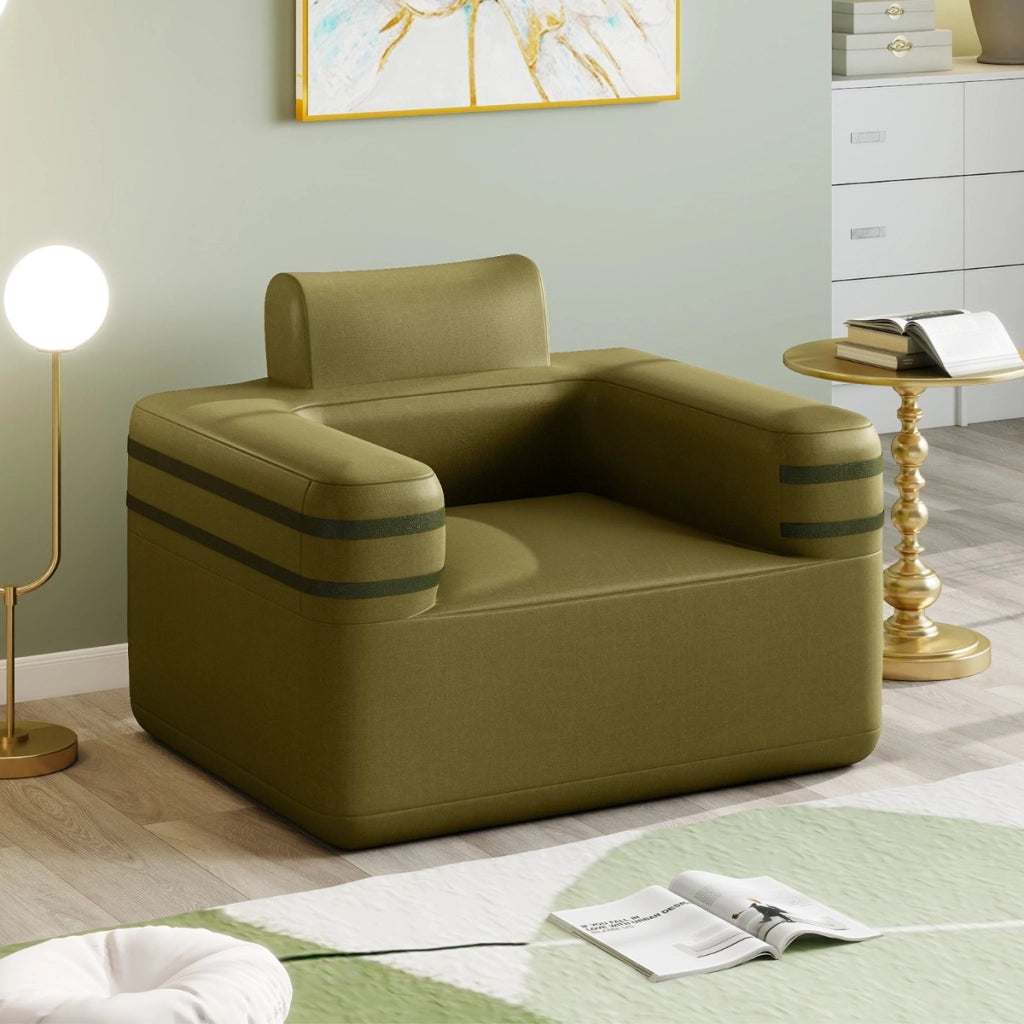 Poltrona da campeggio gonfiabile con pompa ad aria, Divano portatile per interno ed esterno per soggiorno Verde
