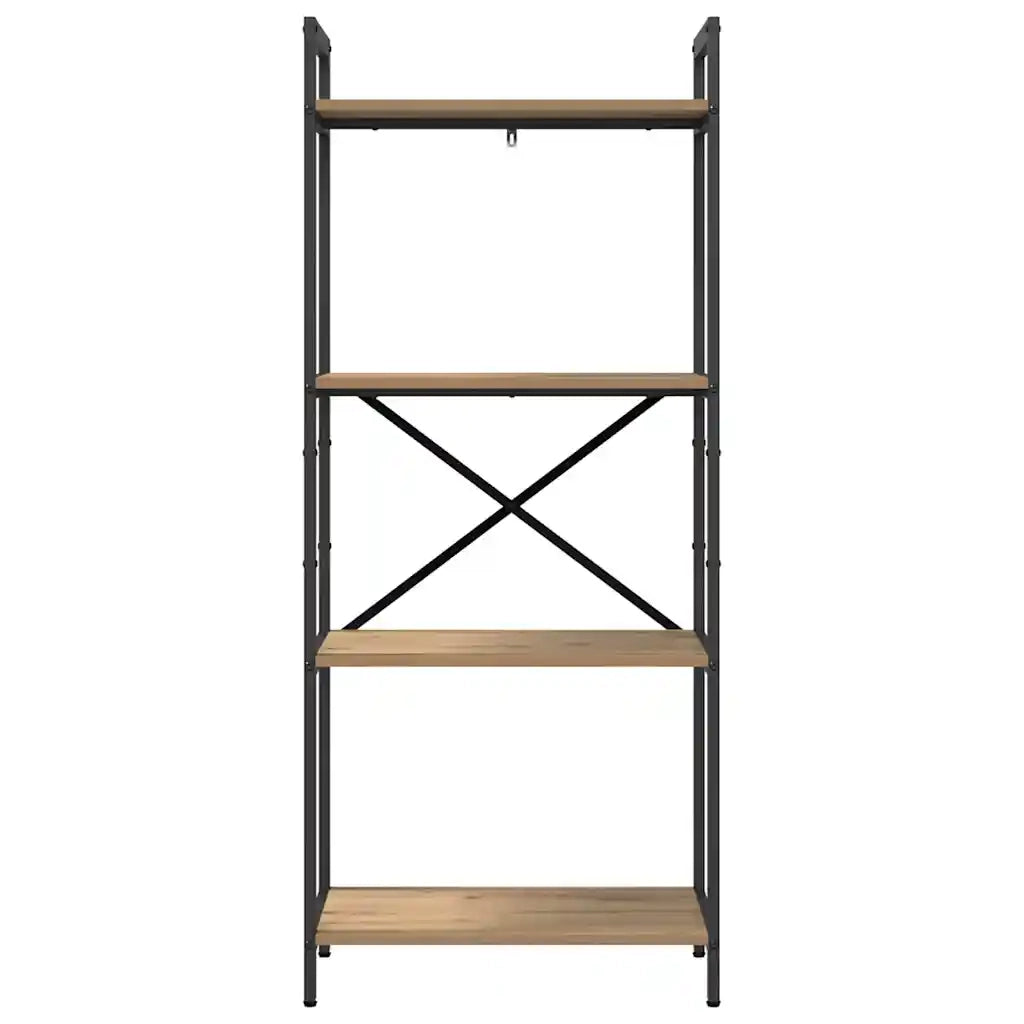 Libreria-Scaffale per Libri-Mobile di Stoccaggio Rovere artigianale 56 x 34 x 133,5 cm