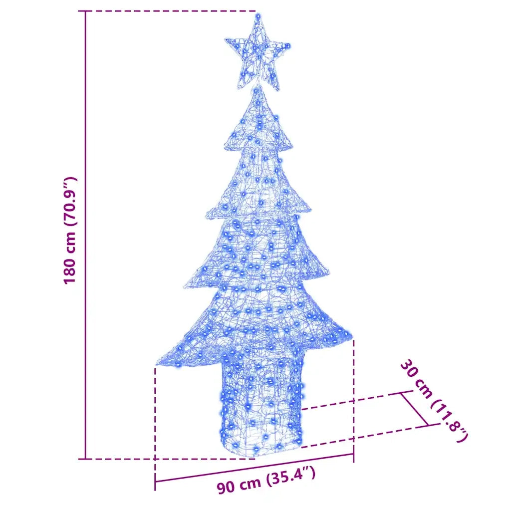Albero di Natale con 240 LED-Luci decorative natalizie Blu 180 cm Acrilico 162857