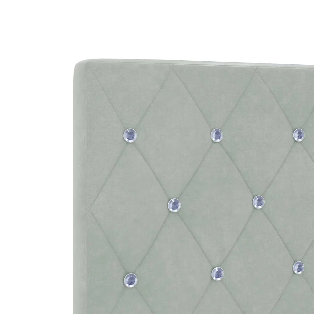 Letto a molle con testiera Grigio chiaro 160 x 200 cm Velluto 3344885