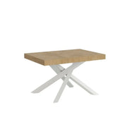 Tavolo allungabile 120/380x90 cm Volantis colore quercia natura gambe bianche