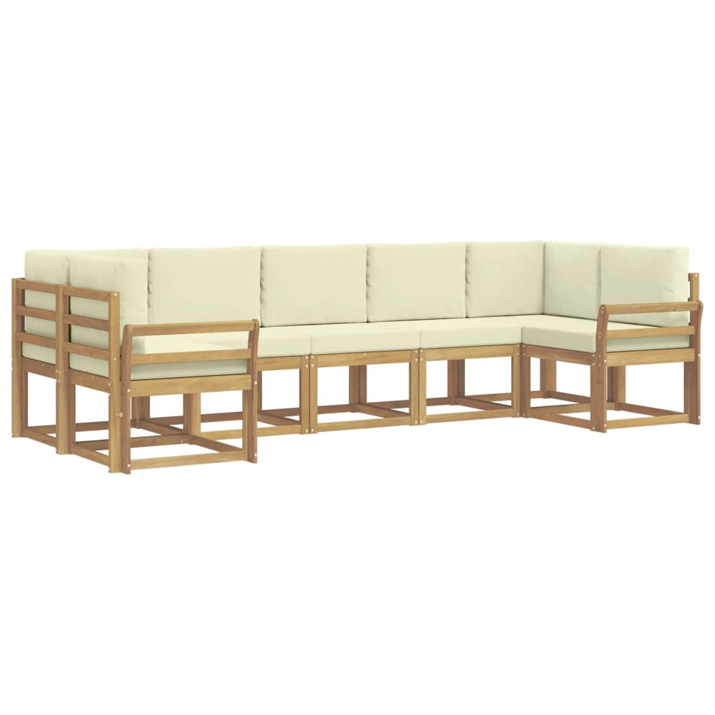 Set di divani da esterno con cuscino 7 pcs Bianco e Crema 3388154