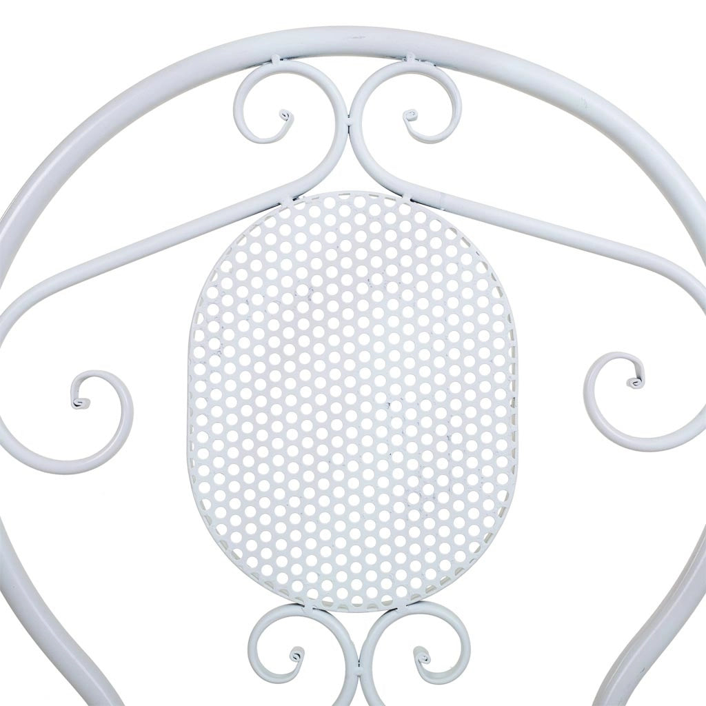 Poltrona in ferro battuto bianco 58x54x88h