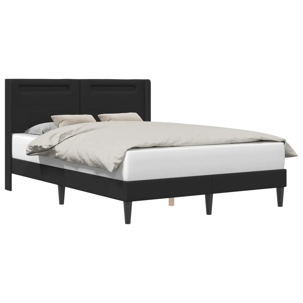 Struttura del letto con testiera-Giroletto Nero 120 x 200 cm Similpelle 641758