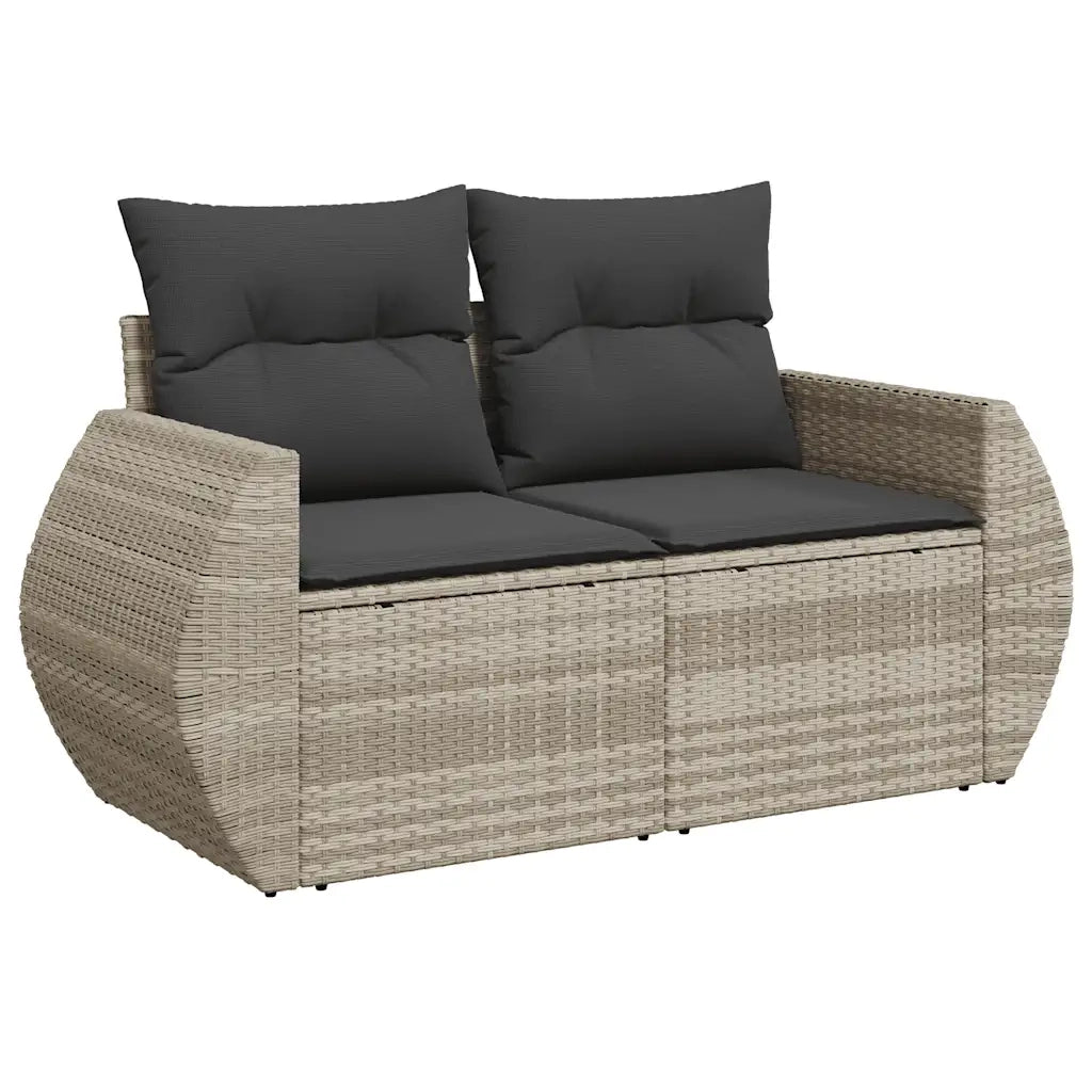Set Divano Giardino 10 pz con Cuscini Grigio Chiaro Polyrattan 3268772