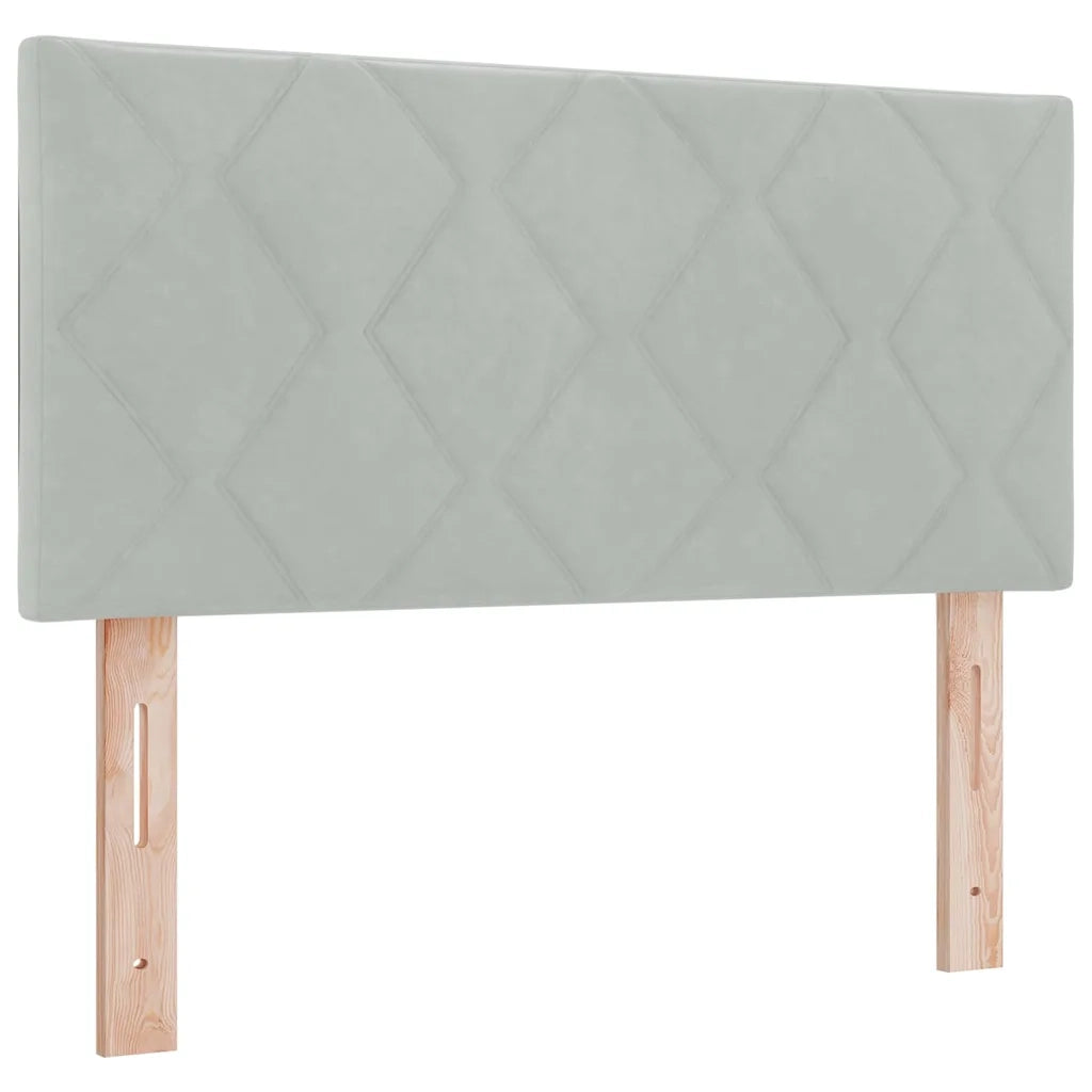 Letto a molle con materasso Grigio chiaro 90 x 200 cm Velluto 3339212