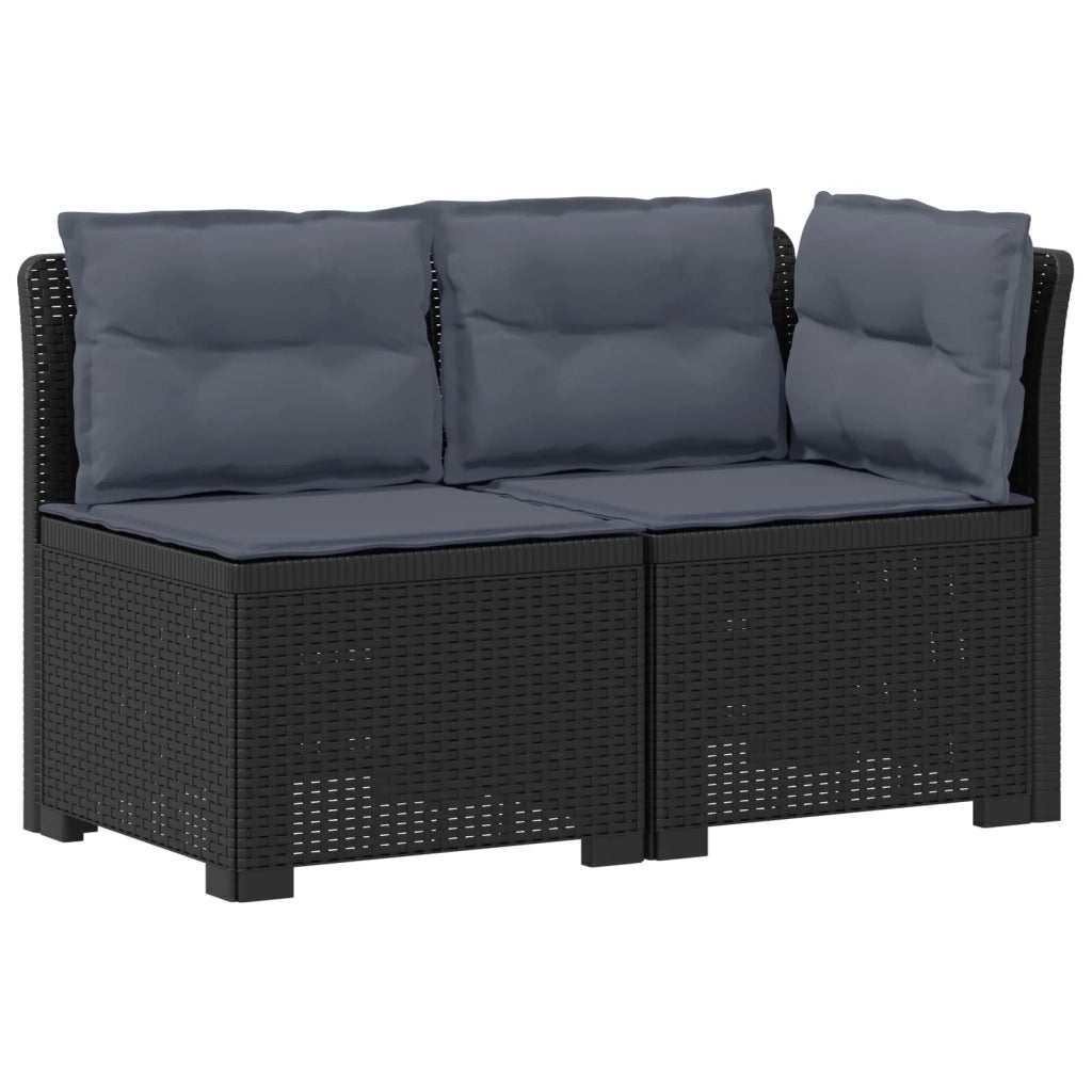 Divano da esterno-Divano da Giardino a 2 Posti con Cuscini Aspetto Rattan PP 643779