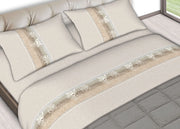 Completo Lenzuola In 100% Cotone Made In Italy Dis. Leopard Colore Beige C.N. - Singolo - Beige