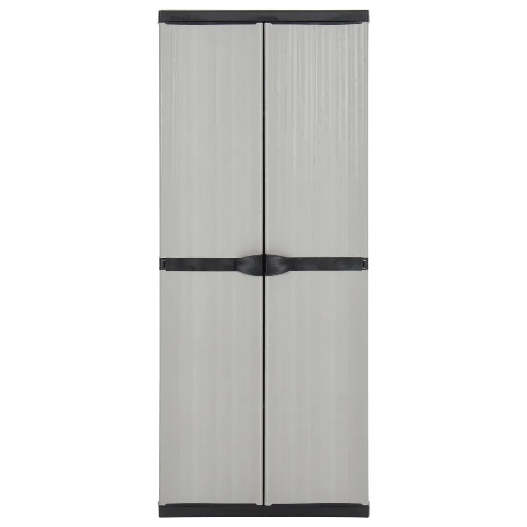 Armadietto da Giardino con 3 Ripiani Grigio e Nero 68x40x168 cm 340983