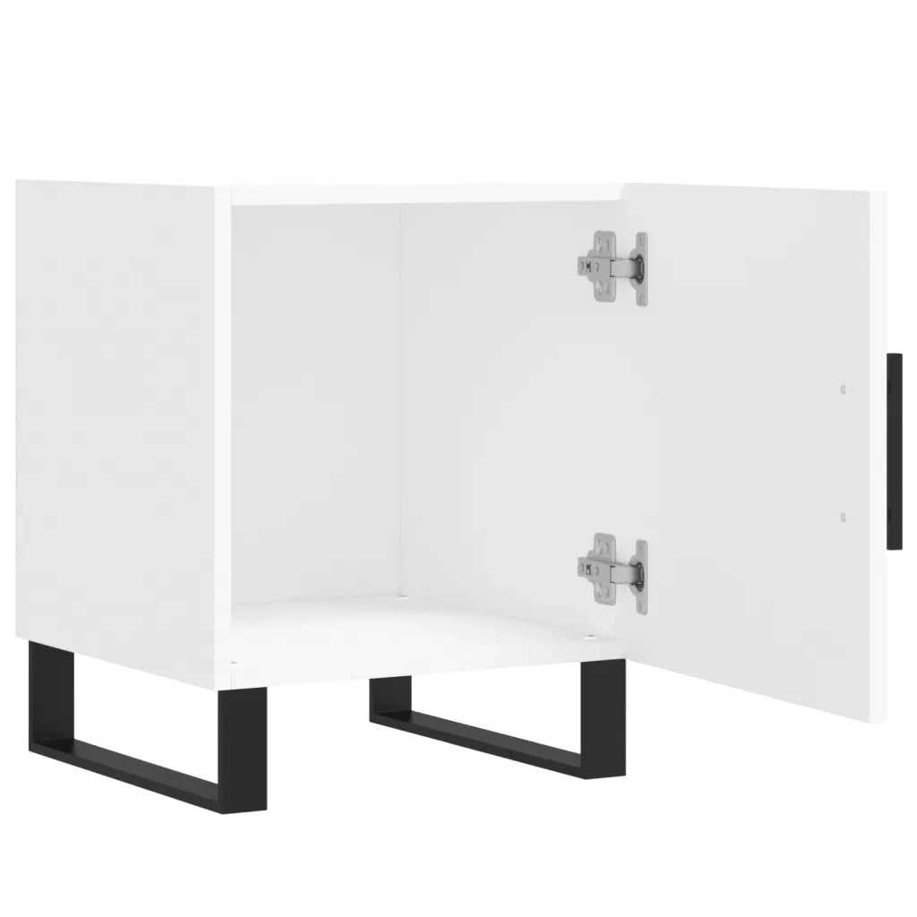 Set di 2 Comodini | Armadio da Notte | Mobiletto da notte Bianchi 40x40x50 cm in Legno Multistrato