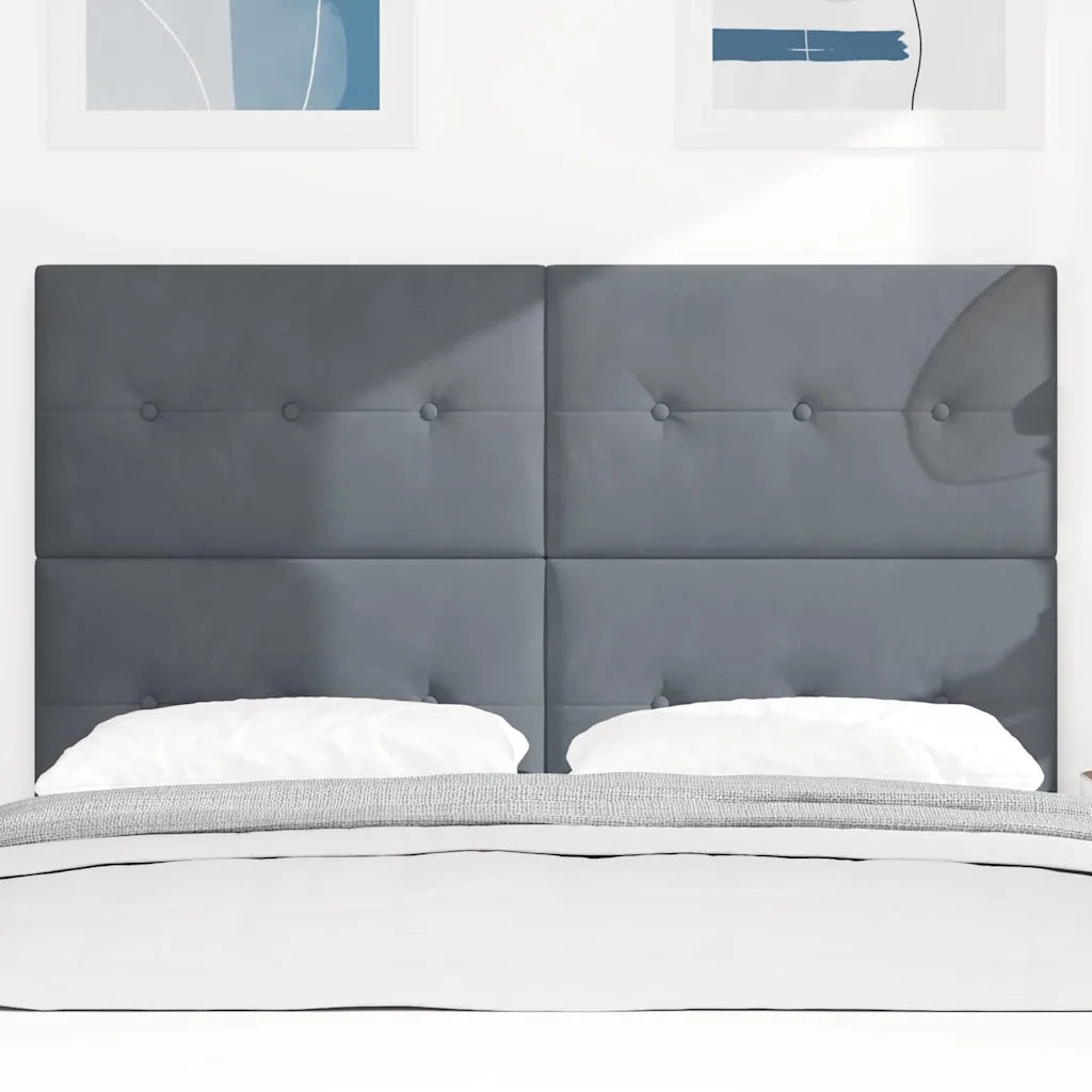 Testiera | Testata LED con strisce LED Grigio 144 cm Velluto