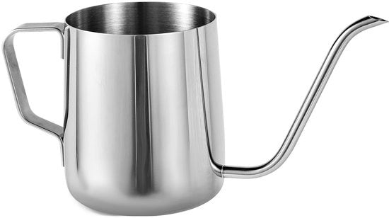 Giardiniere in Acciaio Inossidabile 350ml - Piccola Giardiniere - Colletto Lungo - Per Esterni/Interni - Dimensioni 18,5x9x7cm