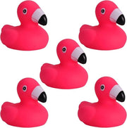 Set a 5 pezzi decorato a mano e senza lattice perfetto per feste, compleanni, Natale, compleanni dei bambini e altro - 6 cm alto (flamingo mini)