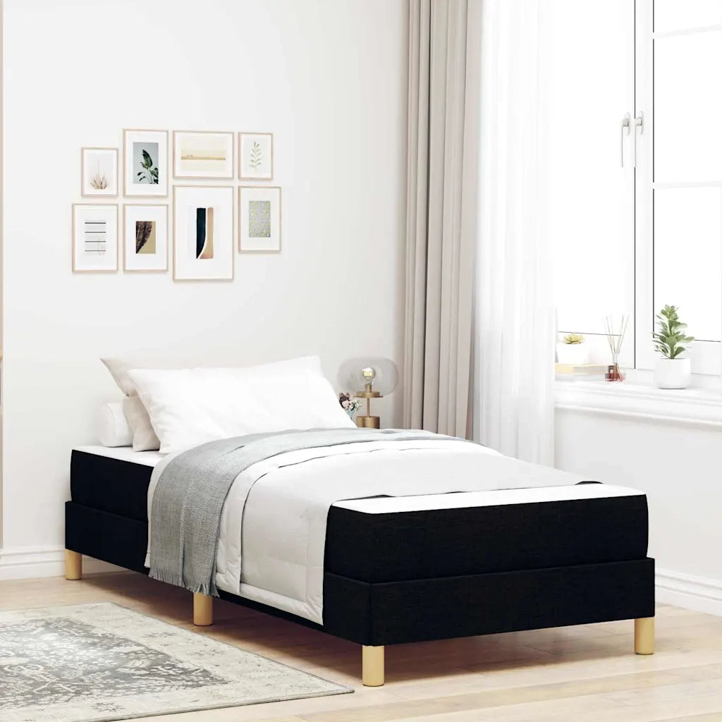 Letto a molle con materasso Nero 90 x 200 cm Tessuto 3398537