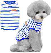 Camicia per cani a strisce, maglietta estiva per cani, abbigliamento morbido per cuccioli di cane in cotone, giacca per animali domestici, maglietta base per chihuahua, piccolo, medio, cani, abbigliamento per gatti, abbigliamento (blu, XL)