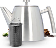 Teiera in Acciaio Inox 1L con Filtro e Coperchio Doppio 

Specifiche tecniche: 
- Materiale: Acciaio inox
- Capacità: 1L
- Doppio fondo per evitare il contatto con il fuoco
- Filtro integrato per la separazione delle polveri e dei residui