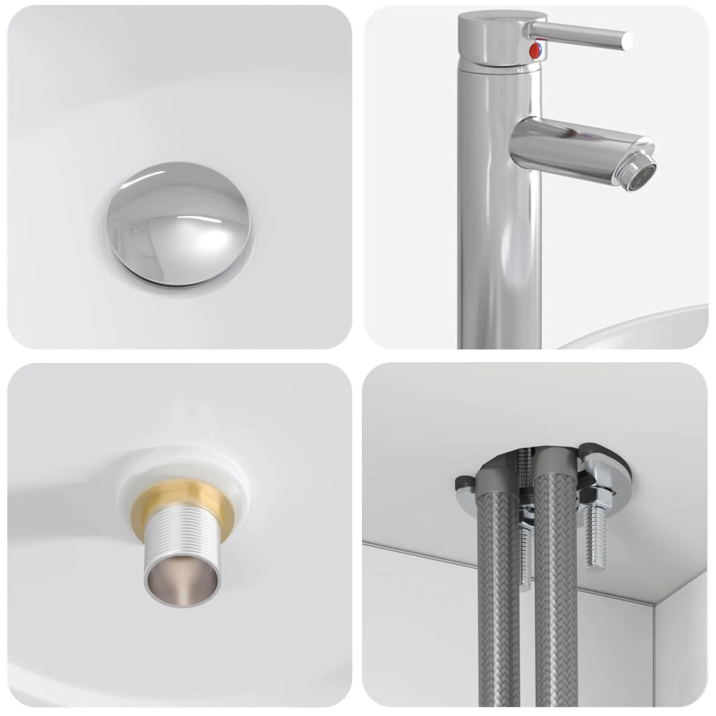 Set di Armadi da Bagno 3 pz Bianco Lucido 49,5 x 44,5 x 65 cm 3405681