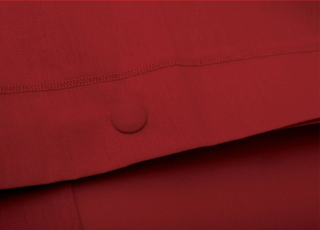 Completo Lenzuola Made In Italy In Puro Cotone Tinta Unita Varie Colorazioni - 1 Piazza e Mezza - Rosso