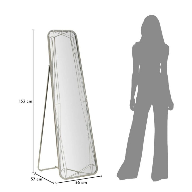 Specchio Da Terra Silver cm 46x2-54x153 (misura Specchio cm 43x150)