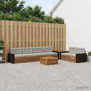 Set di divani da esterno 7 pz Naturale e Grigio Chiaro 3383064
