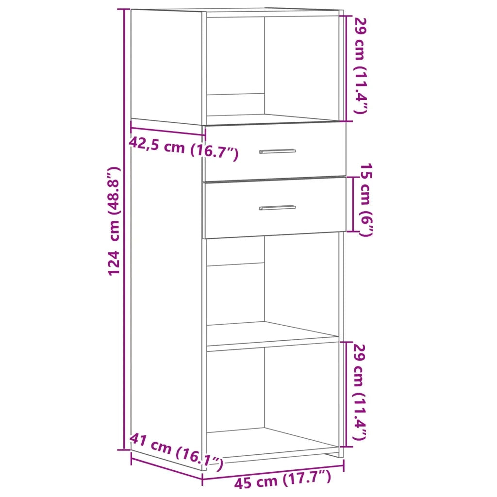 Credenza | Madia | Buffet da pranzo | Armadio da pranzo Rovere Marrone 45x42,5x124 cm in Legno Multistrato