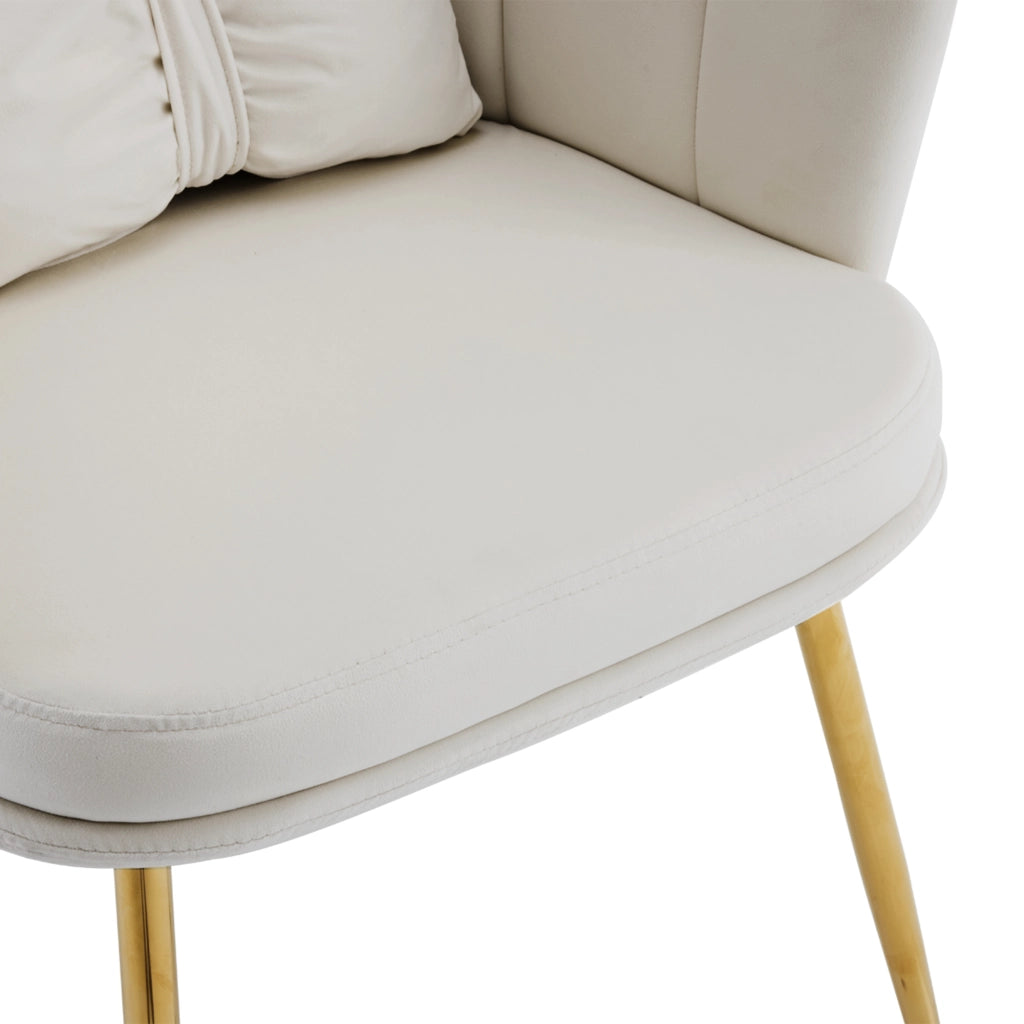 Set di 2 poltroncine moderne in velluto - Zephmum- Schienali a petalo, gambe dorate, cuscini farfalla