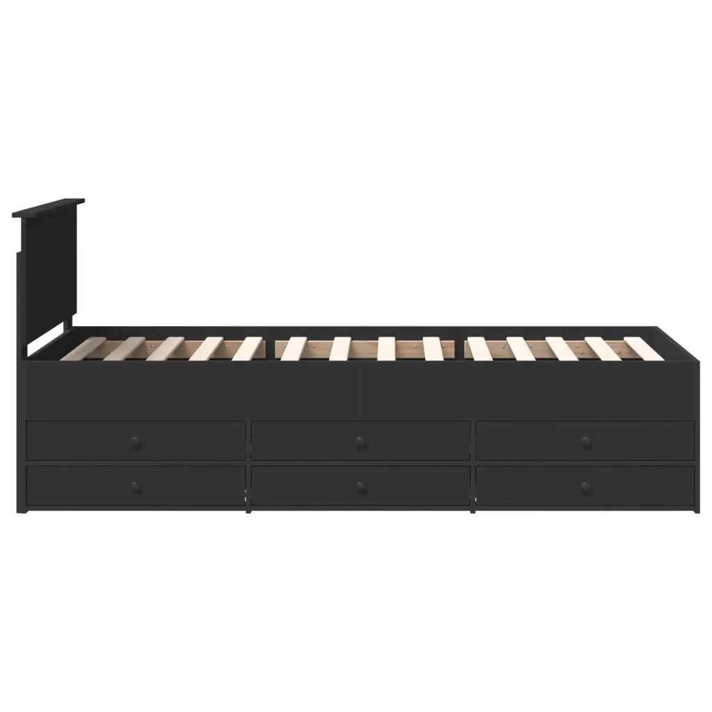 Daybed con cassetto Nero 75 x 190 cm Legno multistrato 3408537