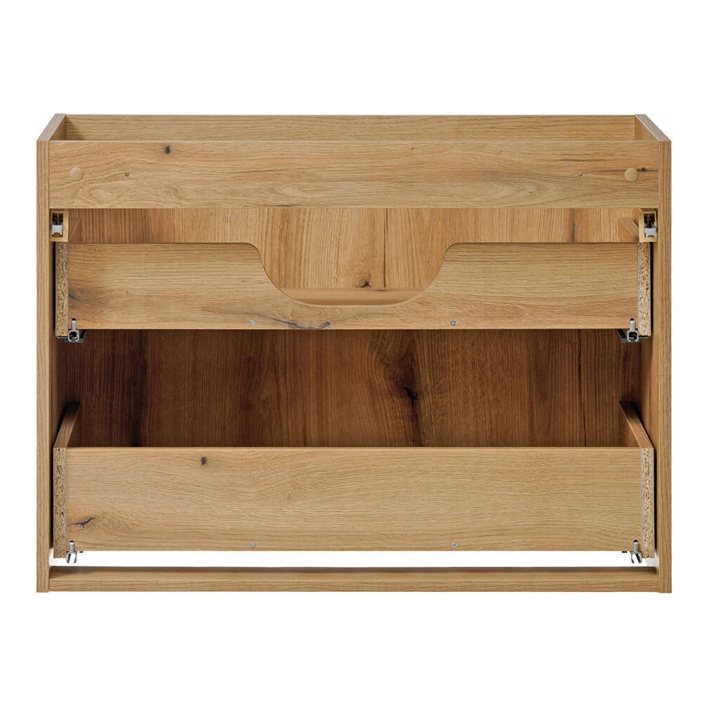 Mobile Pensile Sottolavabo Newport con Lavabo Ovale Nero 80x71x40 cm - Effetto Rovere/Nero [en.casa]