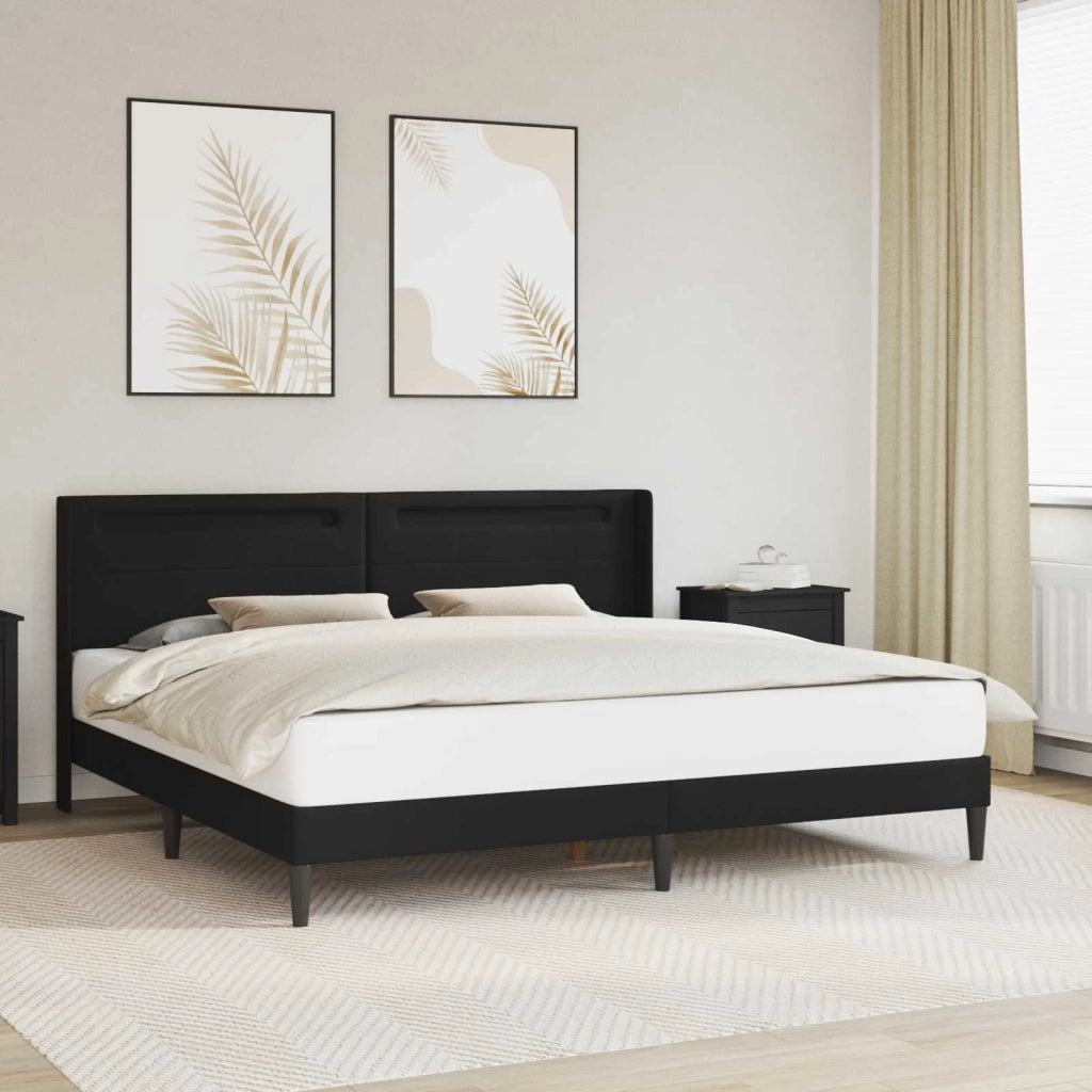 Struttura del letto con testiera Nero 180 x 200 cm Similpelle 42027988