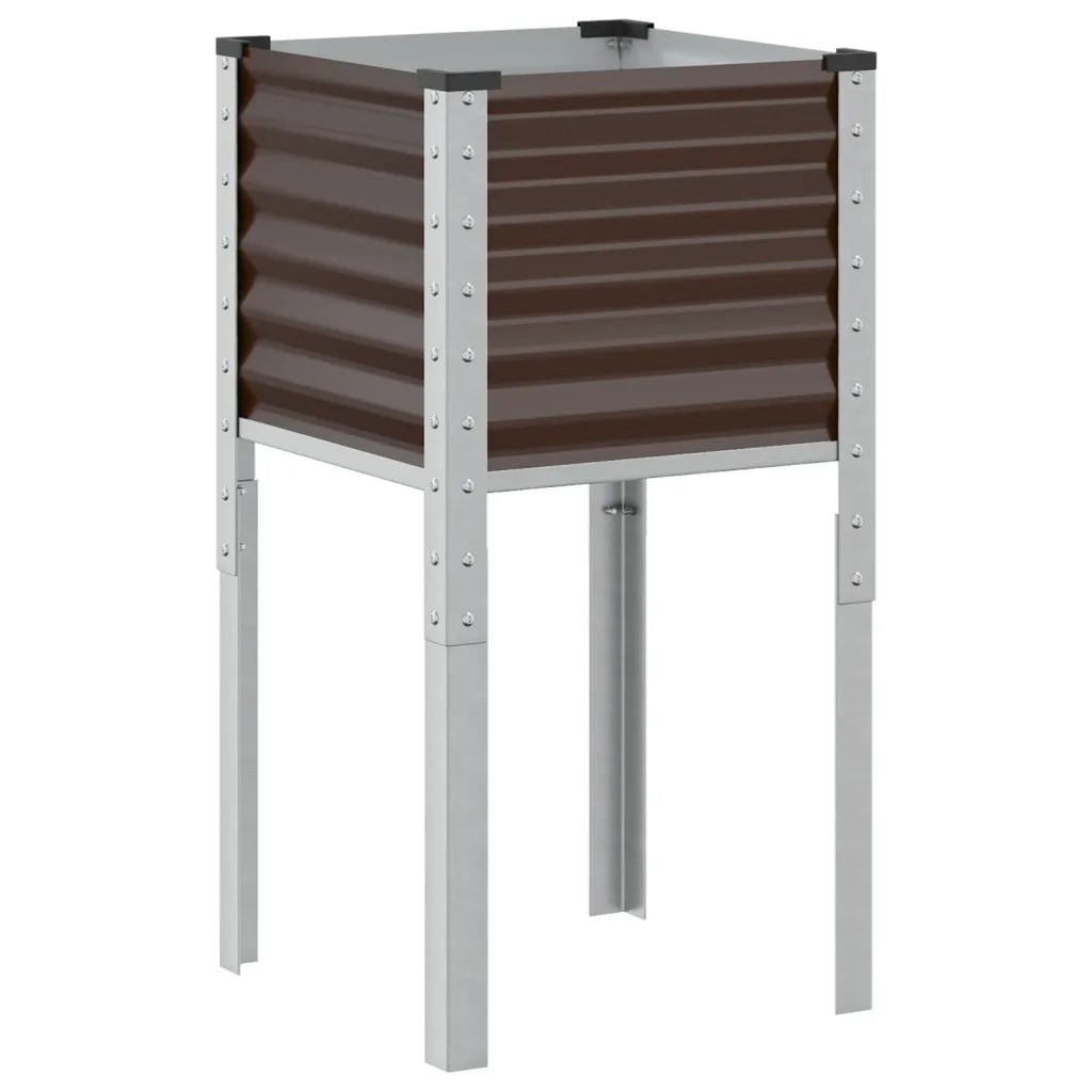 Fioriera da Giardino-Vaso da Esterno-Contenitore per Piante marrone 45x45x88 cm in acciaio