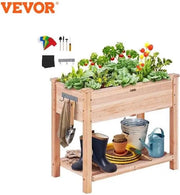 Cassa per piante in legno alta - Cassa per piante - Cassa per erbe - Cassa per verdure - Cassa per piante alta - Inclusa piattaforma di stoccaggio - Inclusi chiodi di appoggio