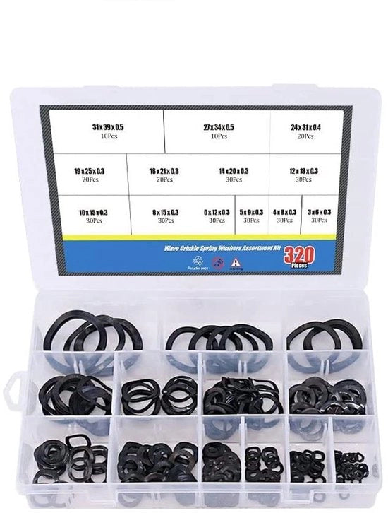 Set di Rulli in Acciaio di Carbone da 320 Pezzi - Alta Qualità - Resistente ai Solleticolli - Elasticità - Resistente al Rumore - Duraturo - Veering
