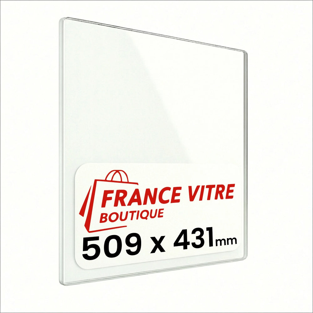 509 x 431 x 4 mm - Vetro per stufa a legna - vetro camino di ricambio - vetro per caminetto resistente al fuoco - France Vitre
