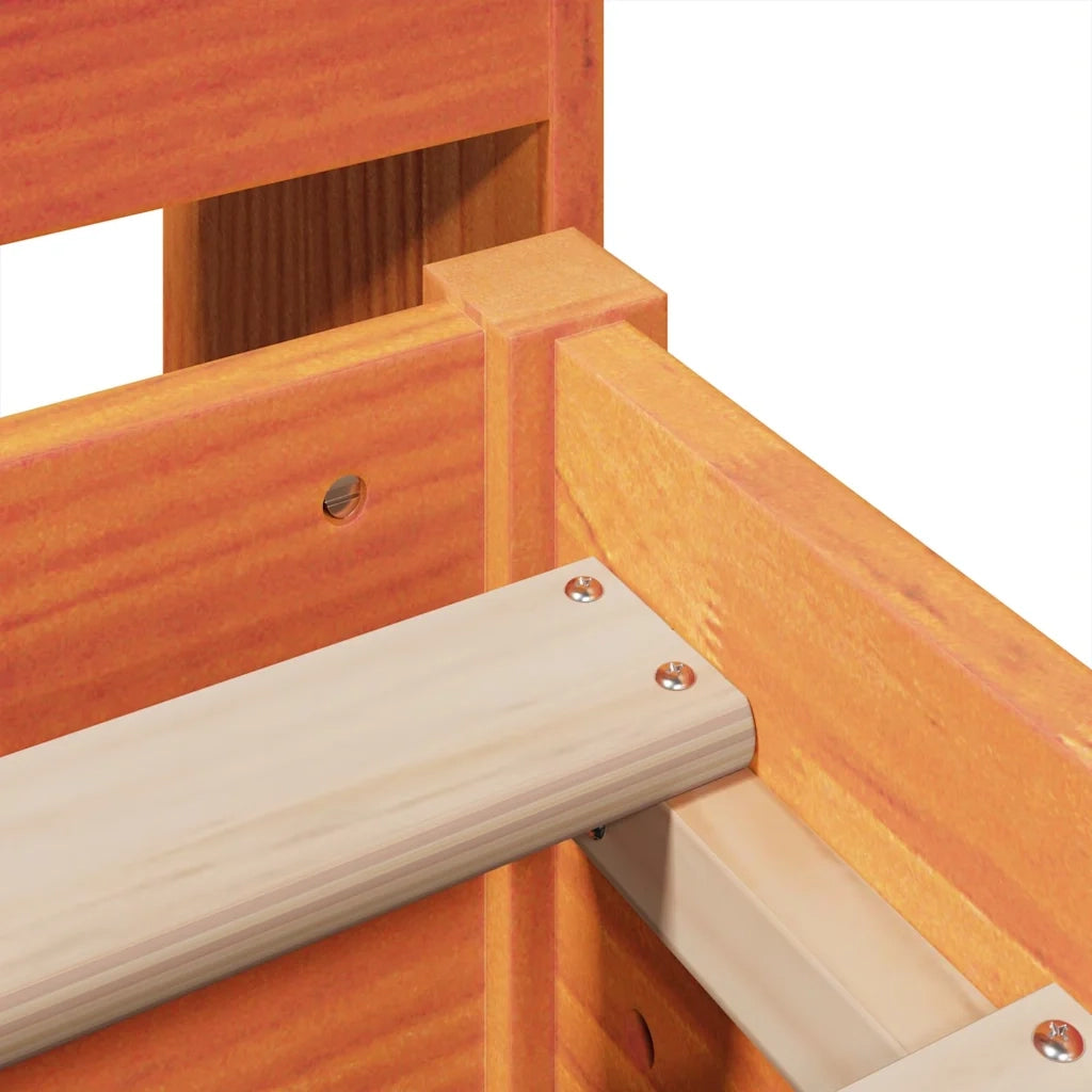 Giroletto senza Materasso Marrone Cera 150x200 cm Legno di Pino 3323376