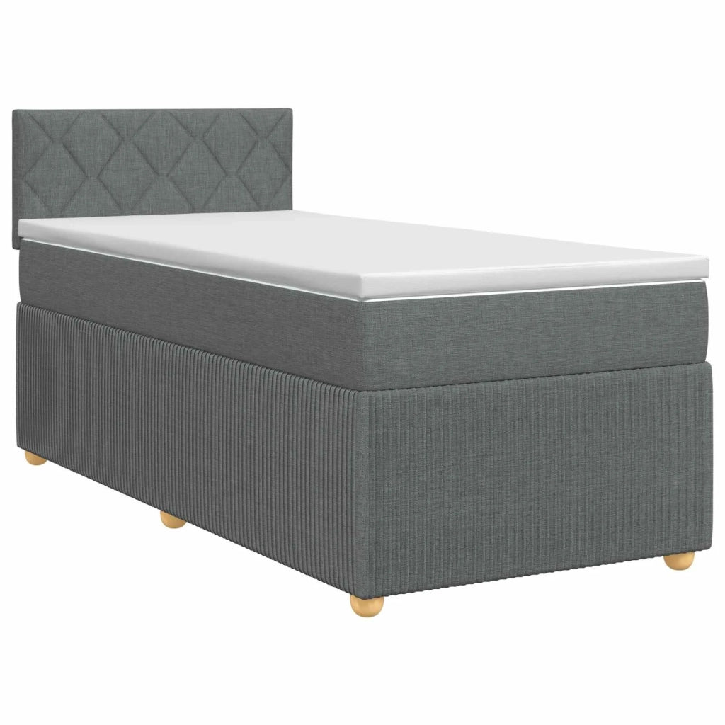 Letto box spring con materasso Grigio Scuro 100 x 200 cm 3451406