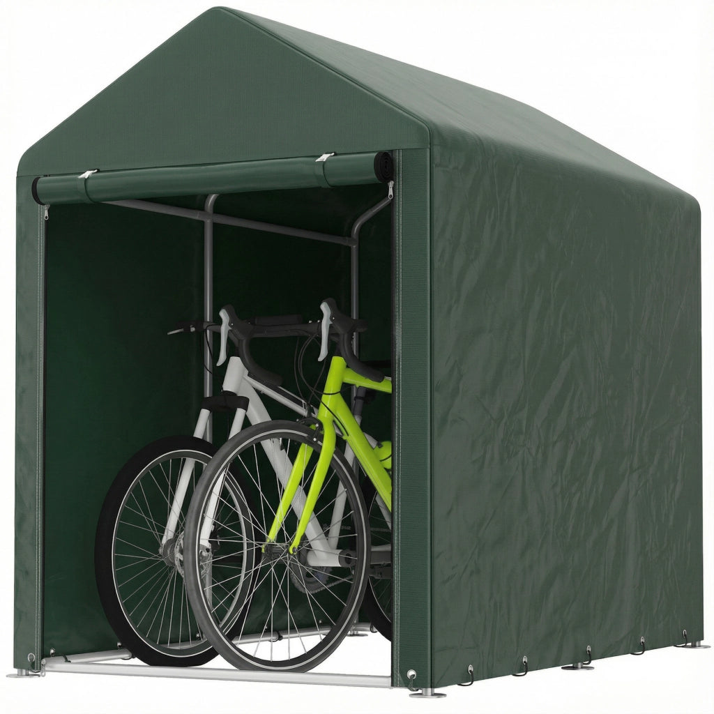 Tenda Garage per Biciclette ¨C Xylo ¨C 180x120x165 cm Verde Impermeabile Anti-UV