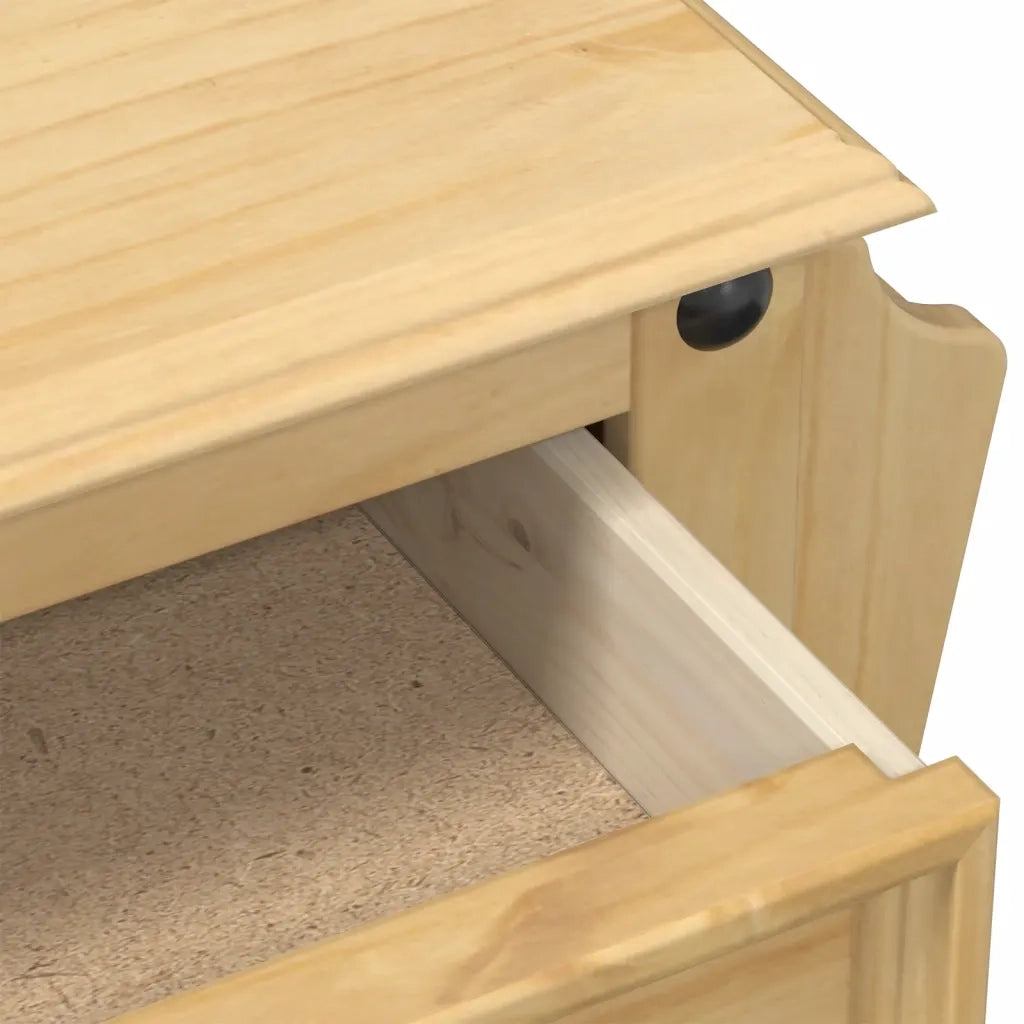 Comodino-Tavolino da notte Corona 45x35x47,5 cm in Legno Massello di Pino