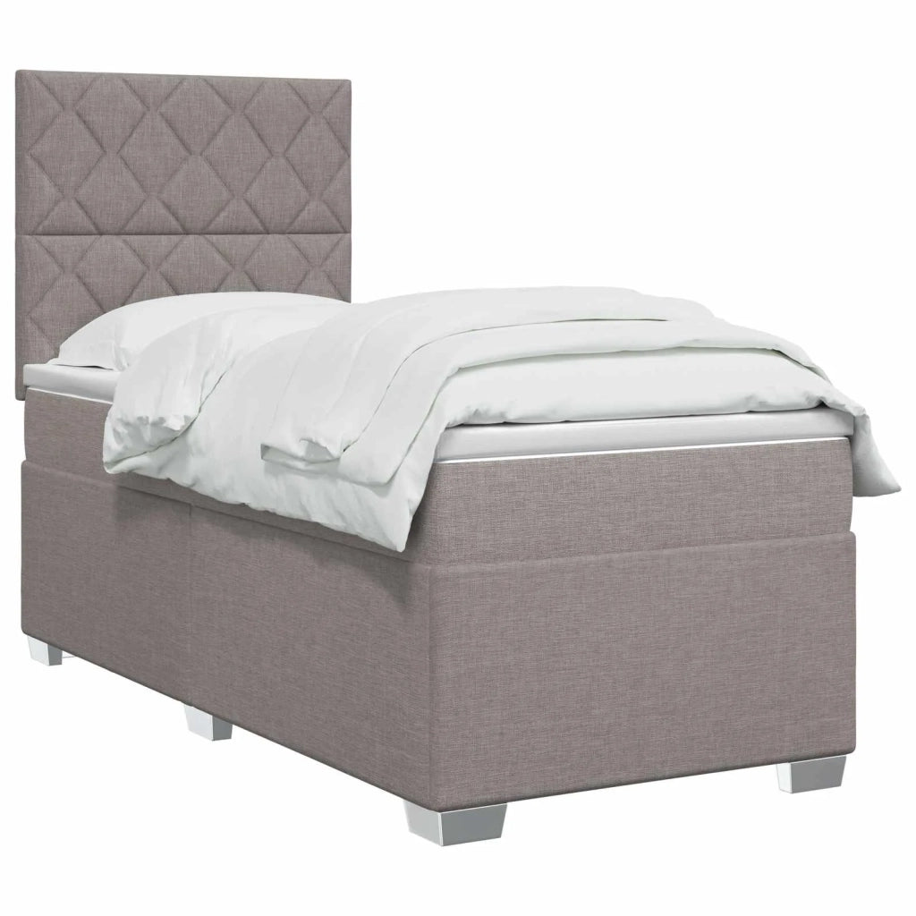 Letto box spring con materasso Tortora 80 x 200 cm Tessuto 3453287