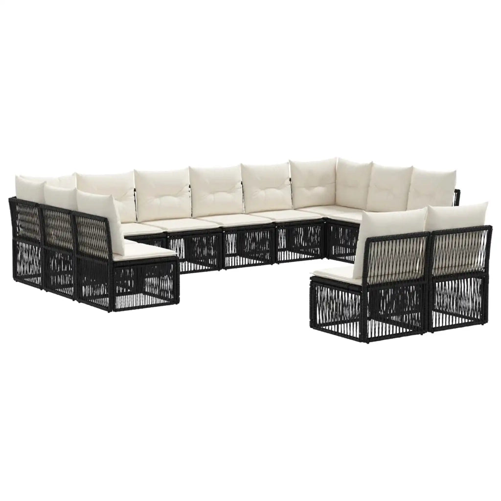 Set Divano da Giardino 12 pz Nero polyrattan 3434380