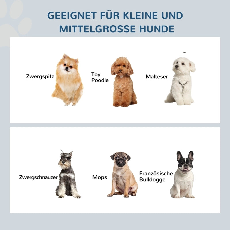 Stazione di alimentazione per cani, antiscivolo, 44 x 24 x 15 cm, bianca, 0,9 l per ciotola