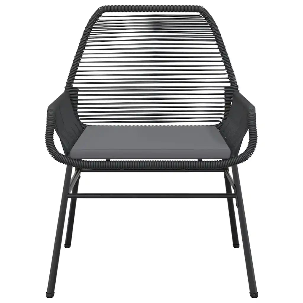 Set da Pranzo da Giardino 3 pz con Cuscini Polyrattan Vetro 3334464