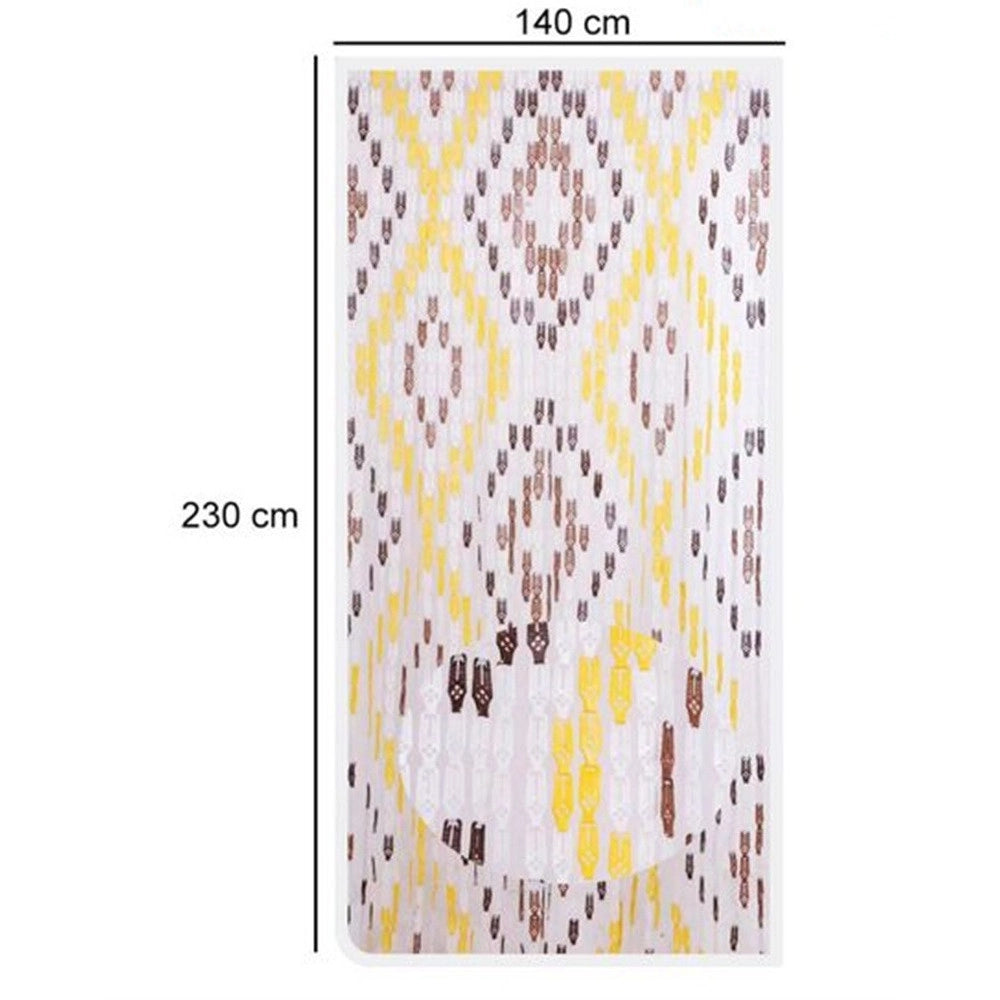 Trade Shop - Tenda Moschiera Con Piastrine In Pvc Decoro Rombo Marrone 140x230cm Tpl25 017392 -