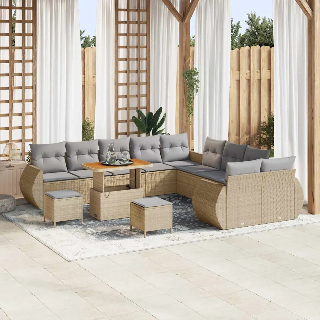 Set Divano da Giardino 13 pcs Beige polyrattan 3361937