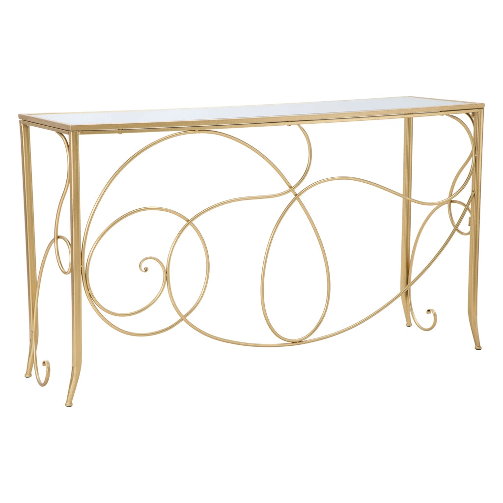 Dilija, Consolle un Ripiano, 140x40x80h cm oro